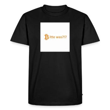 Please what?!? Bitcoin Orange - Men's Premium Organic T-Shirt - black - Front - Nico (187cm)