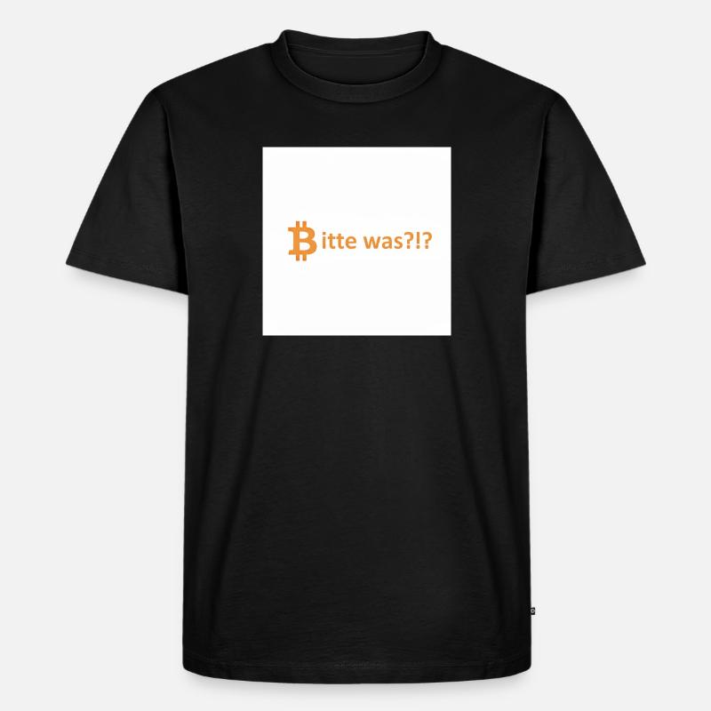 Bitte was?!? Bitcoin Orange - Männer Premium Bio T-Shirt - Schwarz