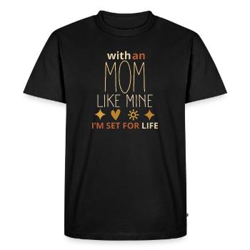 Avec une maman comme la mienne, je suis prêt pour la vie – Cute Mothe - T-shirt Premium bio Homme - noir - Devant - Nico (187cm)
