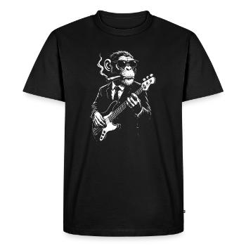 Rockin Monkey fumant un cigare dans un costume élégant - T-shirt Premium bio Homme - noir - Devant - Nico (187cm)