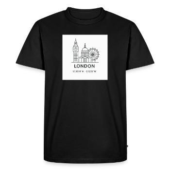 London Line Art Silhouette Landmark - Men's Premium Organic T-Shirt - black - Front - Nico (187cm)