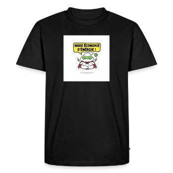 Superhero Cloud Saving Energy Mode - Men's Premium Organic T-Shirt - black - Front - Nico (187cm)