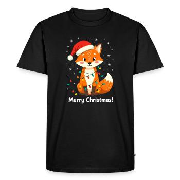 Renard Noël Joyeux Noël Mignon Drôle - T-shirt Premium bio Homme - noir - Devant - Nico (187cm)