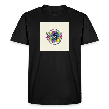 Colorful Cartoon Music Logo - Men's Premium Organic T-Shirt - black - Front - Nico (187cm)