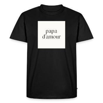 Daddy of love - Men's Premium Organic T-Shirt - black - Front - Nico (187cm)