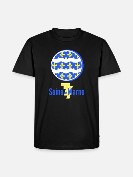 Logo Seine et Marne 77 - Men's Premium Organic T-Shirt - black
