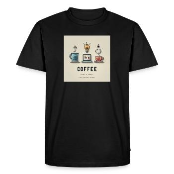 Coffee Code Design - Men's Premium Organic T-Shirt - black - Front - Nico (187cm)