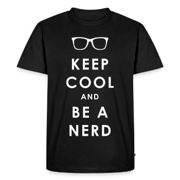 NERDY forever - Keep Cool and Be a Nerd - Men's Premium Organic T-Shirt - black - Front - Nico (187cm)