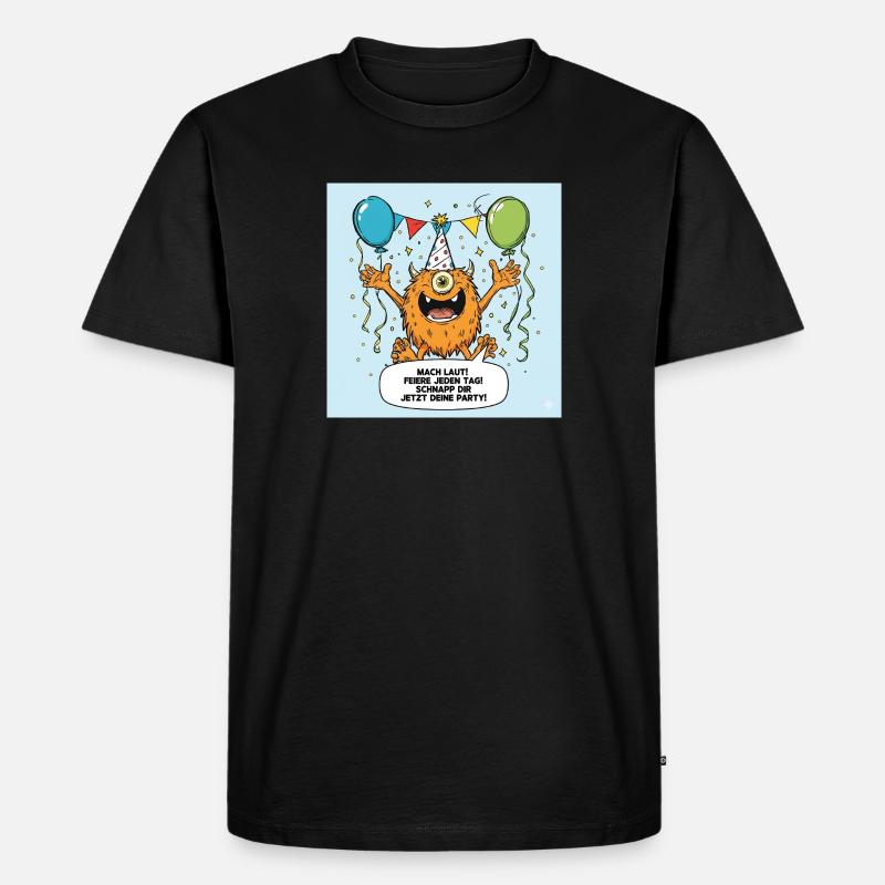Party Monster mit Einäugigem Jubel - Männer Premium Bio T-Shirt - Schwarz