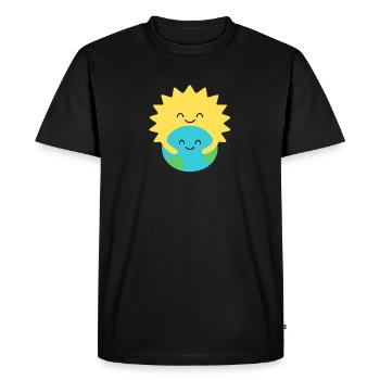 Hugged Earth and Sun - Men's Premium Organic T-Shirt - black - Front - Nico (187cm)