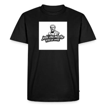 Chaque cha fait ce qu’il veut - T-shirt Premium bio Homme - noir - Devant - Nico (187cm)