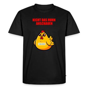 Ne regardez pas le poulet - Poulet drôle - T-shirt Premium bio Homme - noir - Devant - Nico (187cm)