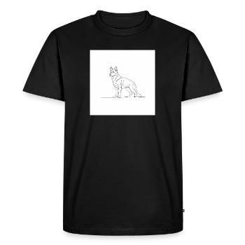 Minimalist German Shepherd Line - Men's Premium Organic T-Shirt - black - Front - Nico (187cm)