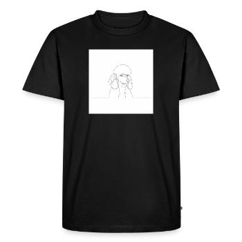 Dessin au trait minimaliste de caniche - T-shirt Premium bio Homme - noir - Devant - Nico (187cm)