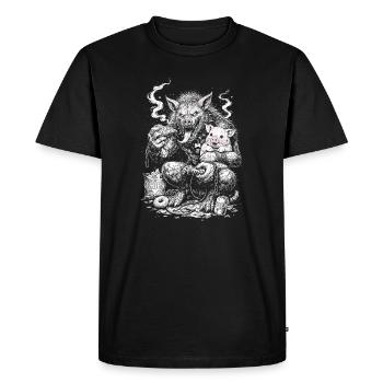 Inner couch potato - Men's Premium Organic T-Shirt - black - Front - Nico (187cm)
