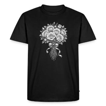 Bouquet of roses - Men's Premium Organic T-Shirt - black - Front - Nico (187cm)