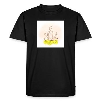 Illustration de la méditation de posture - T-shirt Premium bio Homme - noir - Devant - Nico (187cm)