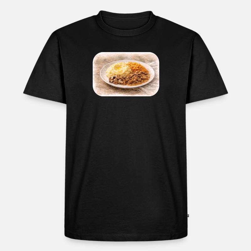 Herzhafte Teller-Idylle  - Männer Premium Bio T-Shirt - Schwarz
