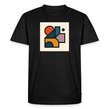 Formes Géométriques Contrastées - T-shirt Premium bio Homme - noir - Devant - Nico (187cm)