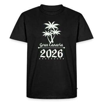 Logo du palmier de Gran Canaria 2026 - T-shirt Premium bio Homme - noir - Devant - Nico (187cm)