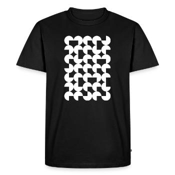 Geometrisches Kreismosaik auf Schwarz - Männer Premium Bio T-Shirt - Schwarz - Vorne - Nico (187cm)