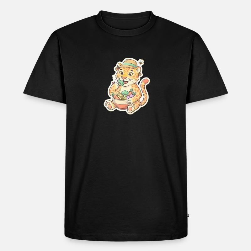 Leopard Kit mit Gemüsekorb - Männer Premium Bio T-Shirt - Schwarz