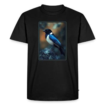 Magpies Magpie - Men's Premium Organic T-Shirt - black - Front - Nico (187cm)