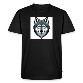 Wolf Head – stylized illustration - Men's Premium Organic T-Shirt - black - Front - Nico (187cm)