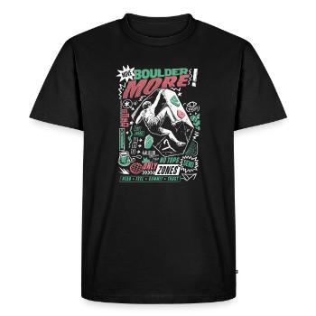 Escalade différentes motivations en bloc - T-shirt Premium bio Homme - noir - Devant - Nico (187cm)