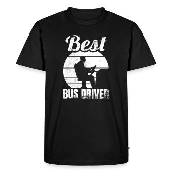 Meilleur chauffeur de bus - T-shirt Premium bio Homme - noir - Devant - Nico (187cm)