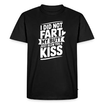 J’ai pété mon cul, je viens de t’envoyer un bisou - T-shirt Premium bio Homme - noir - Devant - Nico (187cm)