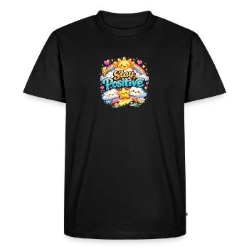 Restez positifs Rainbow Kawaii - T-shirt Premium bio Homme - noir - Devant - Nico (187cm)