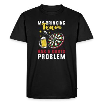 Dartpfeil de fléchettes - T-shirt Premium bio Homme - noir - Devant - Nico (187cm)