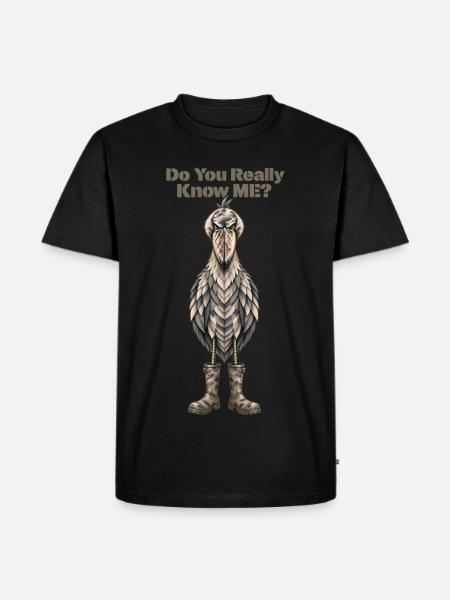 Shoebill-Tarnung – Kennst du mich wirklich? - Männer Premium Bio T-Shirt - Schwarz