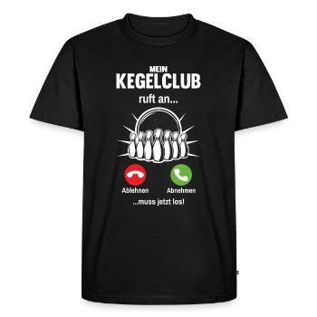 Kegeln Kegelclub Ruft An Kegel - Männer Premium Bio T-Shirt - Schwarz - Vorne - Nico (187cm)