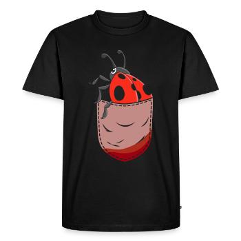 Ladybug Breast Pocket Animal Lovers Coccinelles - T-shirt Premium bio Homme - noir - Devant - Nico (187cm)