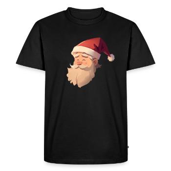 Mignonne tête de Père Noël - T-shirt Premium bio Homme - noir - Devant - Nico (187cm)