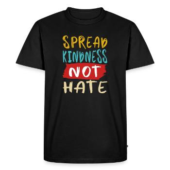 Spread kindness not hate - Men's Premium Organic T-Shirt - black - Front - Nico (187cm)