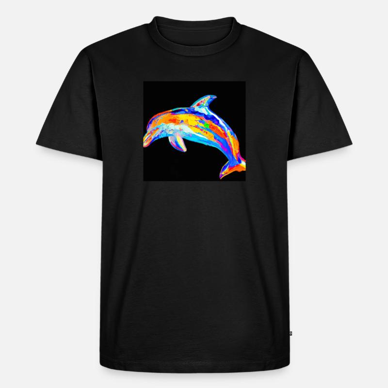 Delphin - Männer Premium Bio T-Shirt - Schwarz