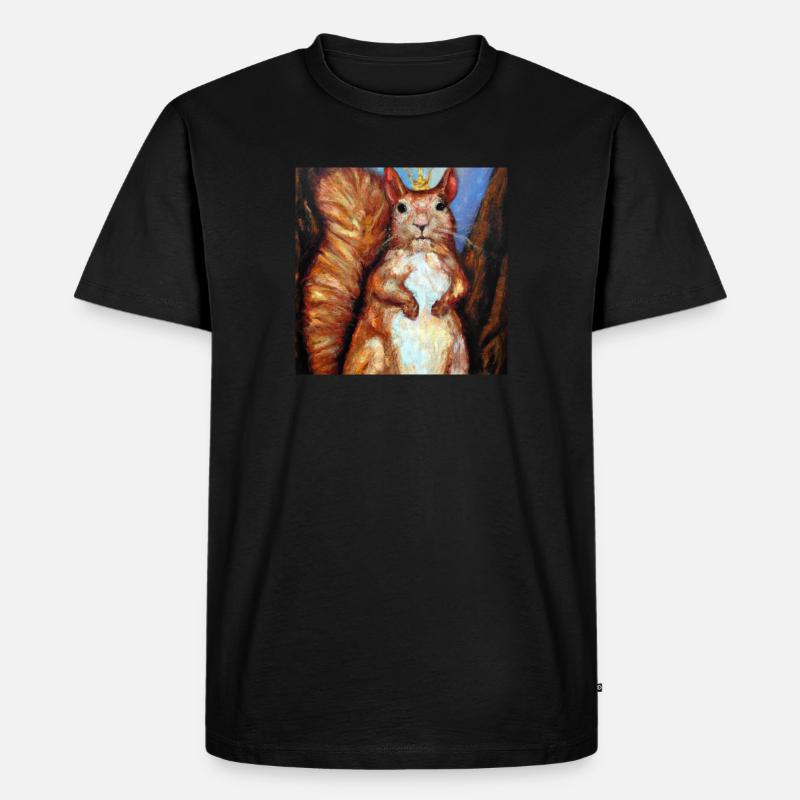 Das königliche Eichhörnchen - Männer Premium Bio T-Shirt - Schwarz