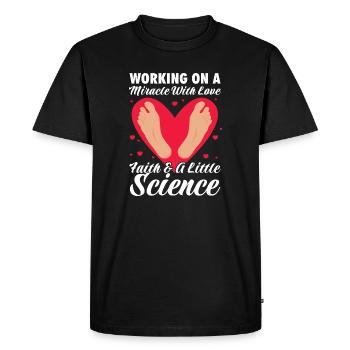 Working on a miracle with love faith and a little - Men's Premium Organic T-Shirt - black - Front - Nico (187cm)