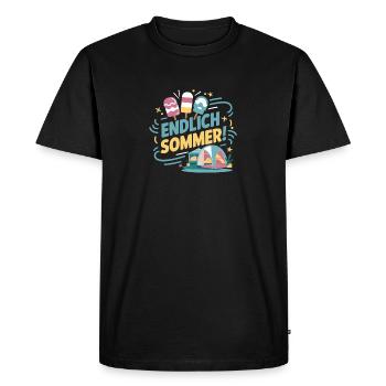Summer at last - Men's Premium Organic T-Shirt - black - Front - Nico (187cm)