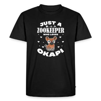 juste un gardien de zoo qui aime okapi Design - T-shirt Premium bio Homme - noir - Devant - Nico (187cm)
