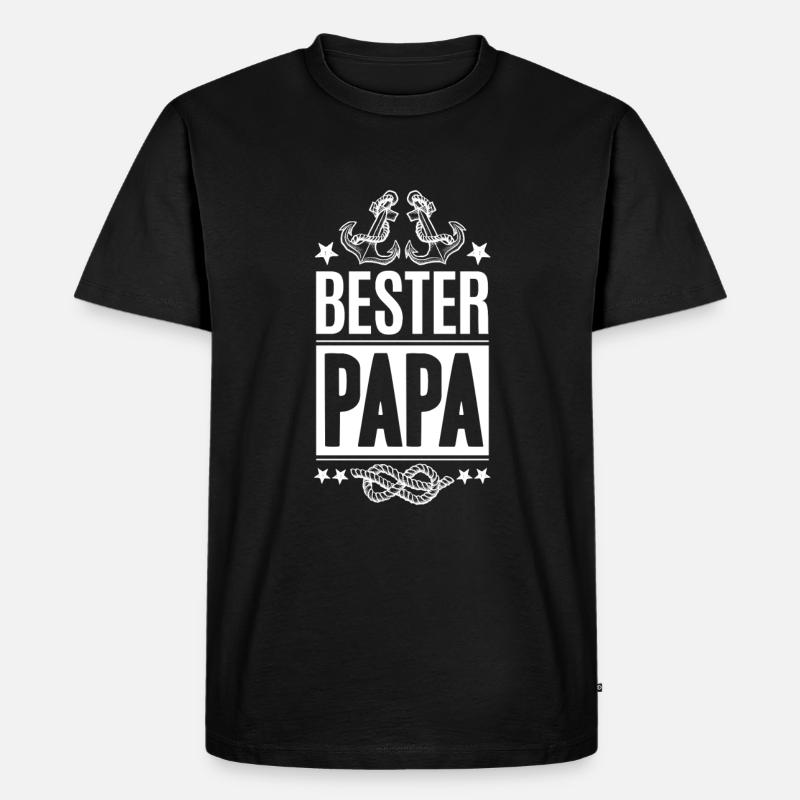 Bester Papa Geschenk - Männer Premium Bio T-Shirt - Schwarz