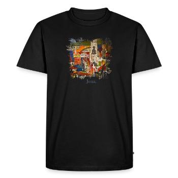 Jena hand-painted Splash - Men's Premium Organic T-Shirt - black - Front - Nico (187cm)
