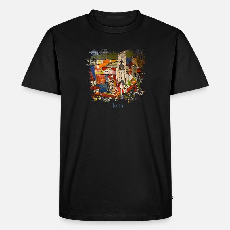 Jena handgemalter Splash - Männer Premium Bio T-Shirt - Schwarz