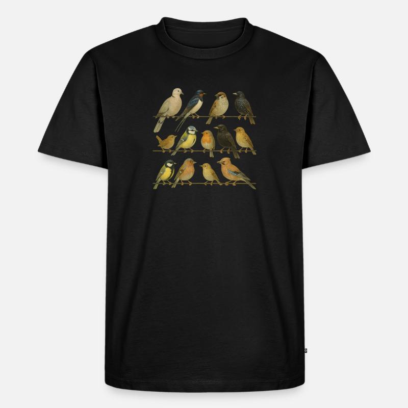Vogelbeobachter Vogelliebhaber - Männer Premium Bio T-Shirt - Schwarz