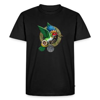 Colibri aztèque - T-shirt Premium bio Homme - noir - Devant - Nico (187cm)