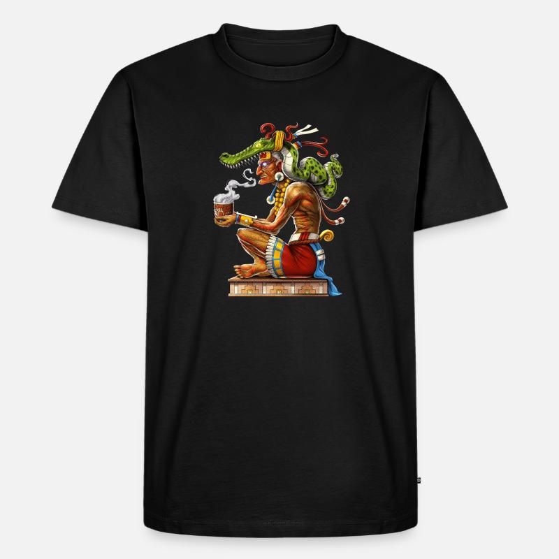 Maya-Gott Itzamna - Männer Premium Bio T-Shirt - Schwarz