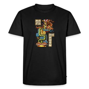 Mayan Vision Serpent - Men's Premium Organic T-Shirt - black - Front - Nico (187cm)